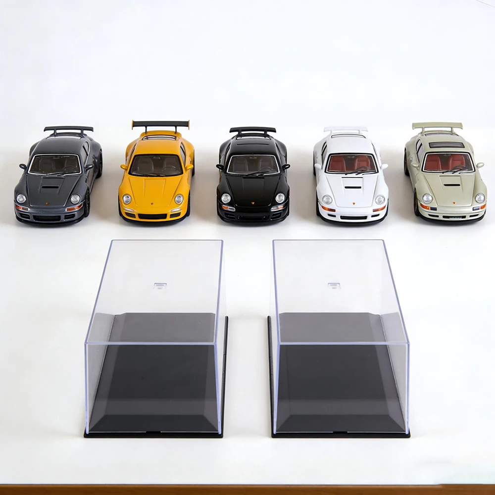 Model Car Display Box Clear Display Show Case For 1/18 Car Models Toy Car Black Base Dustproof Model Figure Storage Clear Box