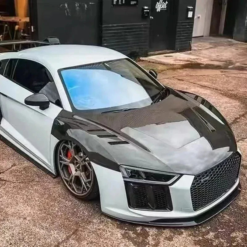 1016 Style Carbon Fiber Front Engine Hood Sports Car 2017-2022 Gloss Easy Installation Exterior Body Kit Parts