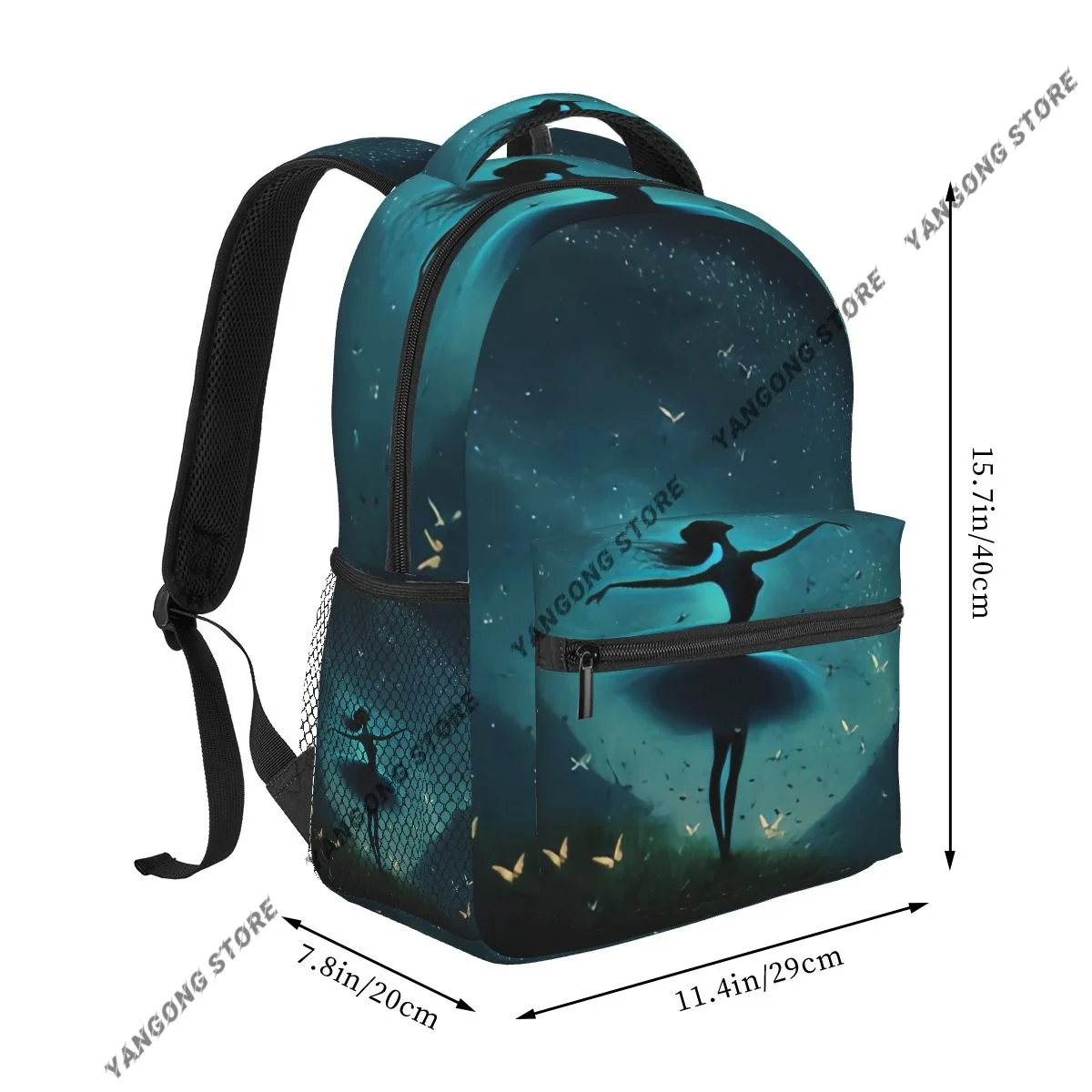 Ballerina Dancing Against The Night Sky Backpack For Student School Bag Unisex Laptop backpack Travel Shoulder Bag