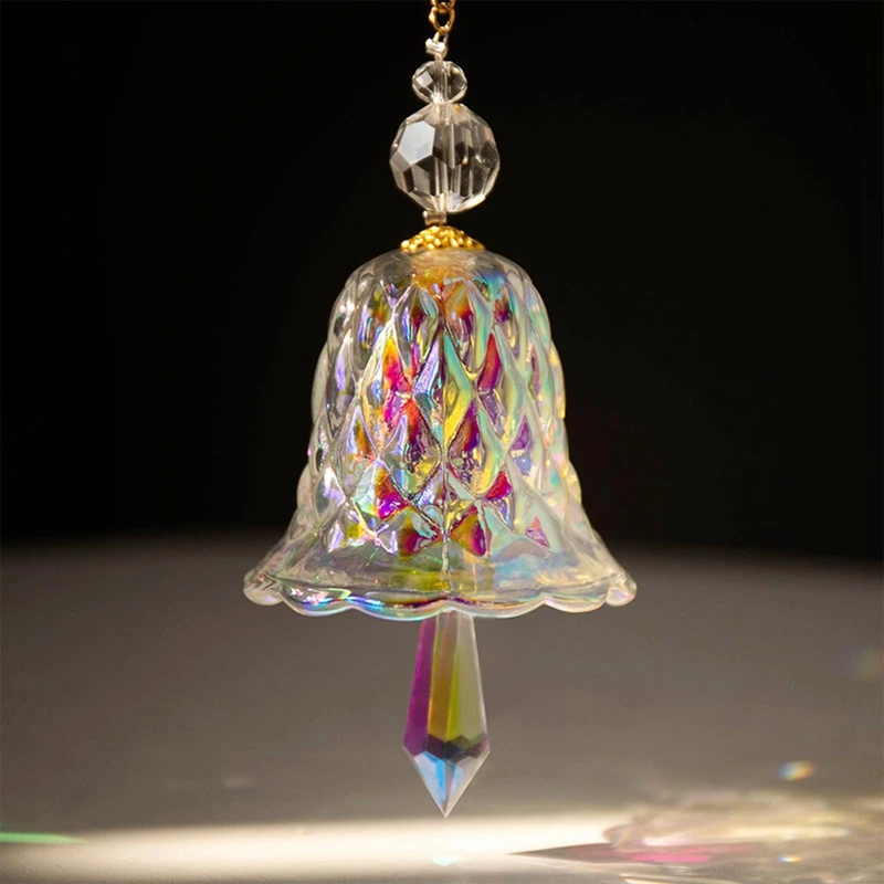 

Crystal Wind Chime Stained Glass Window Hanging Crystal Bell Chimes Crystal Decor Room Decor