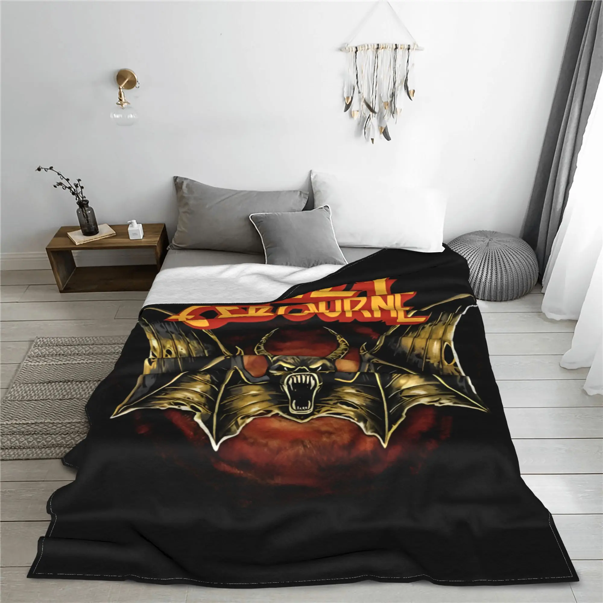 سبت أسود أوزي أوزبورن البطانيات جودة سوبر الدافئة رمي بطانية الربيع نزهة في الهواء الطلق موضة المفرش #3