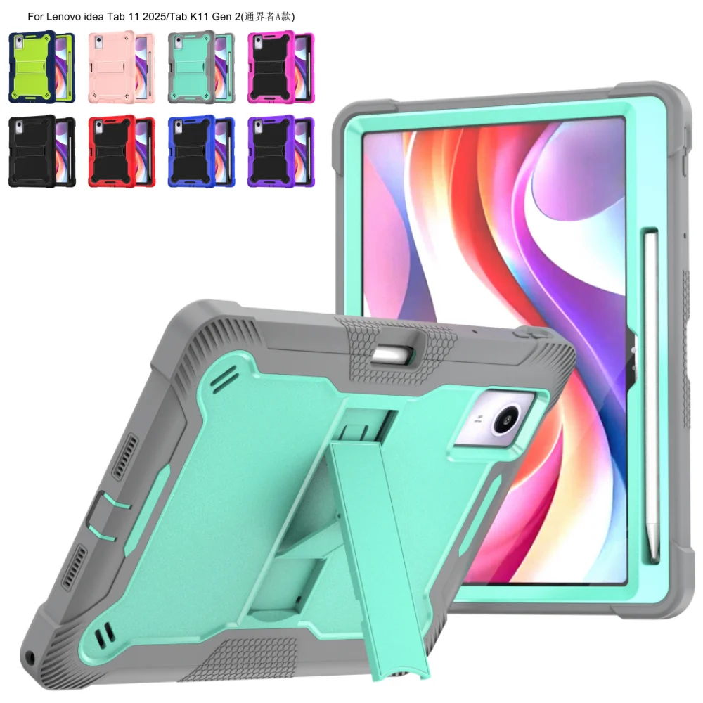 

Heavy Duty Protective Case for Lenovo Tab Idea 11 TB336ZU TB336FU Xiaoxin Pad 11 2025 TB335FC Tablet Stand Cover with Pen Slot