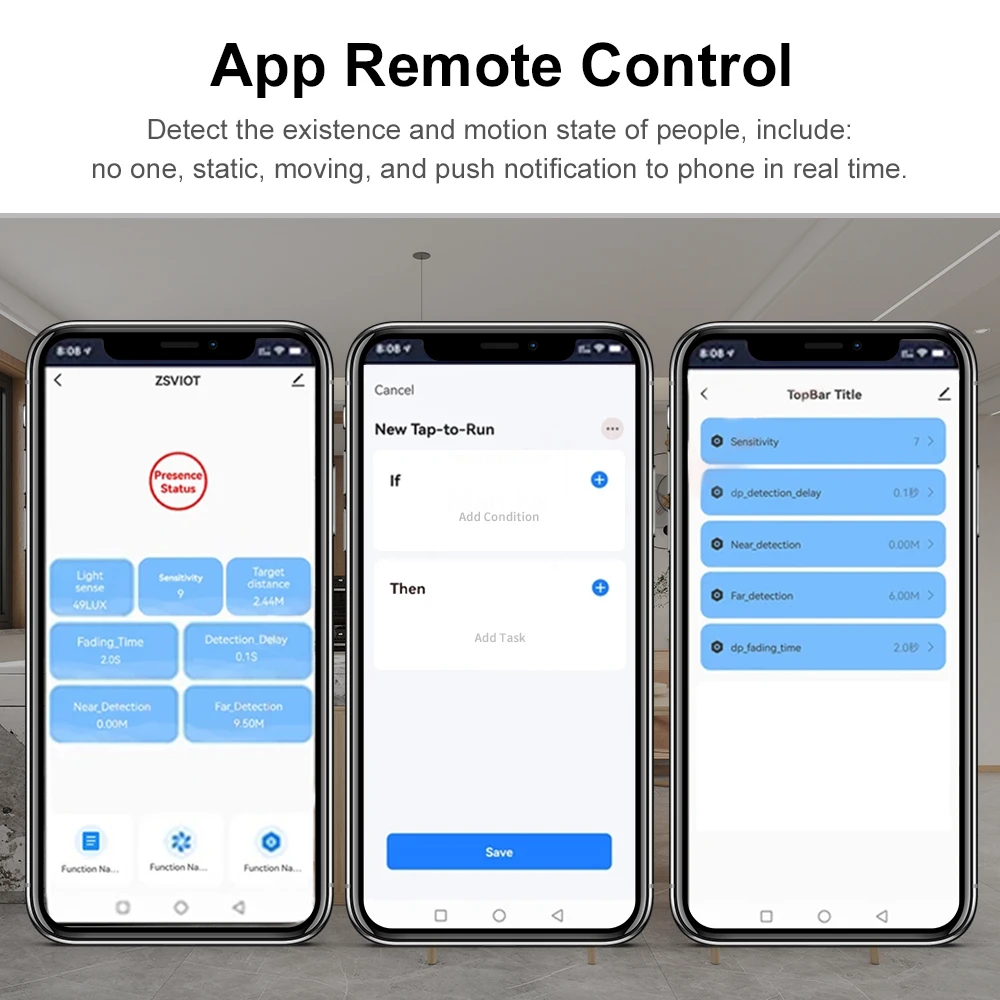 WiFi /Zigbee Smart Human Presence Detector Tuya Body PIR Sensor MmWave Radar Microwave Motion Sensor Intensity Detect Luminance