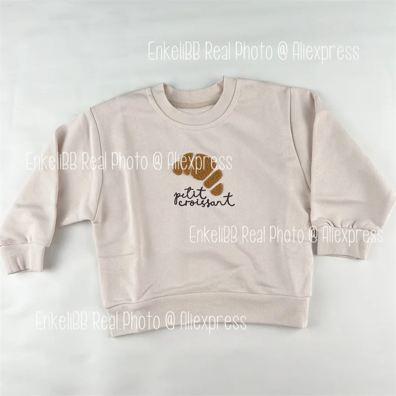 EnkeliBB Baby 6-9M 12M 24M Boy Spring Cotton Sweatshirt Lovely Bear And happy Letters Print Long Sleeve tops