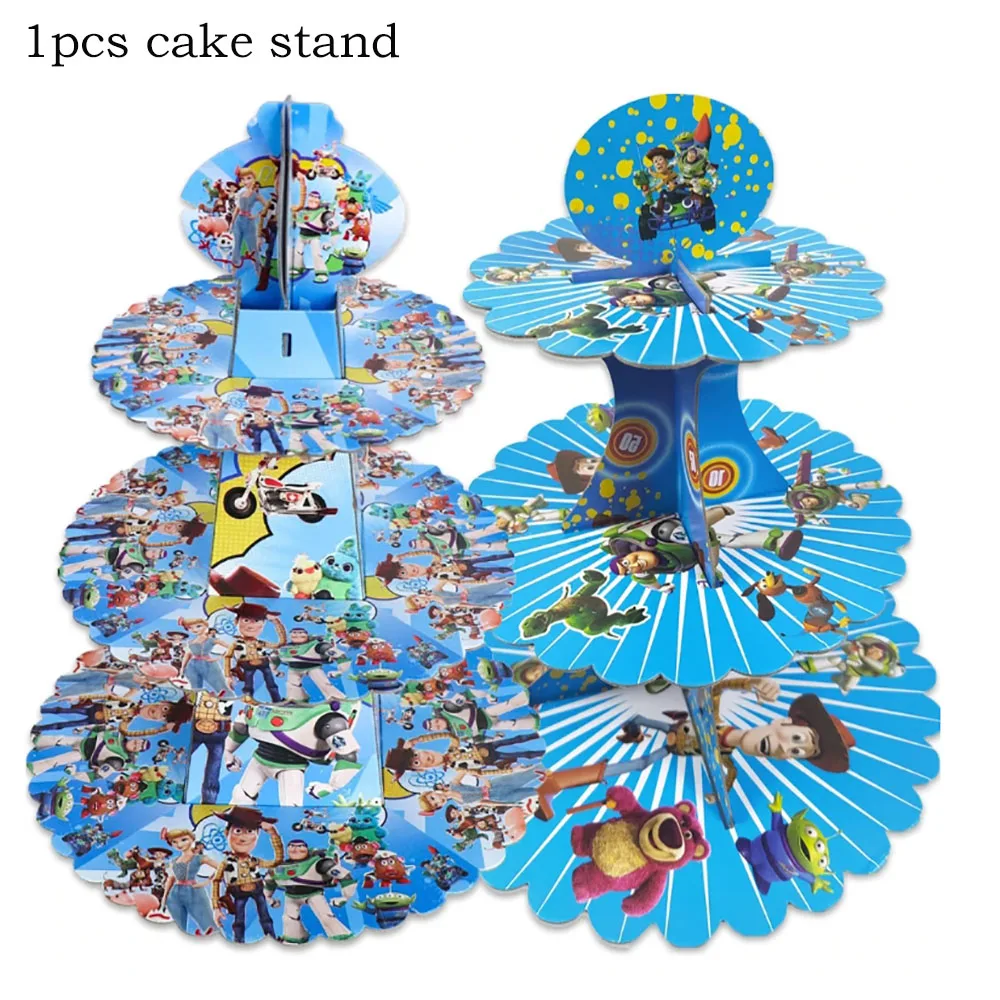 1set/lot Toy Story Buzz Lightyear Theme Cake Stand Decorate Kids Boys Birthday Events Party Supplies Baby Shower Cupcake Holder