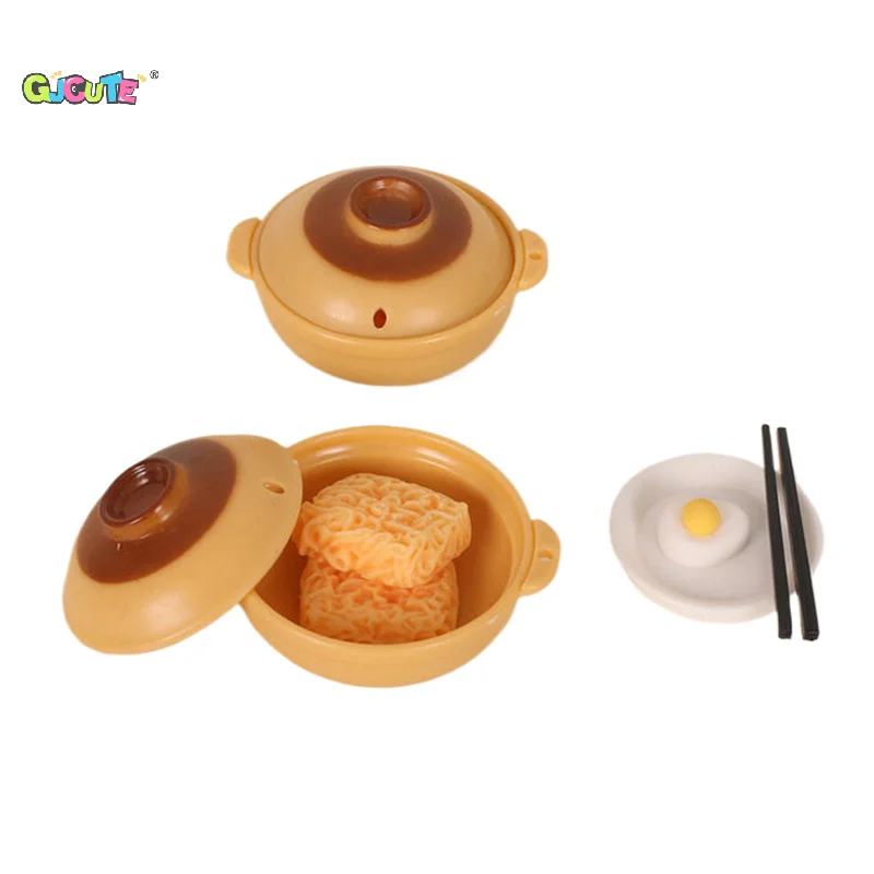 Dollhouse Simulation Mini Casserole Egg Noodles Miniature Food Play Photography Small Ornaments Kids Play Pretend Toys