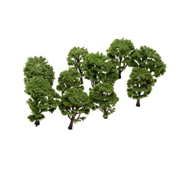 10pcs/set Green Tree Model HO/N 11/9cm Wargame Railway Scenery Park Mini Garden Layout Plant Landscape Scale 1:100 -1:150 Decor