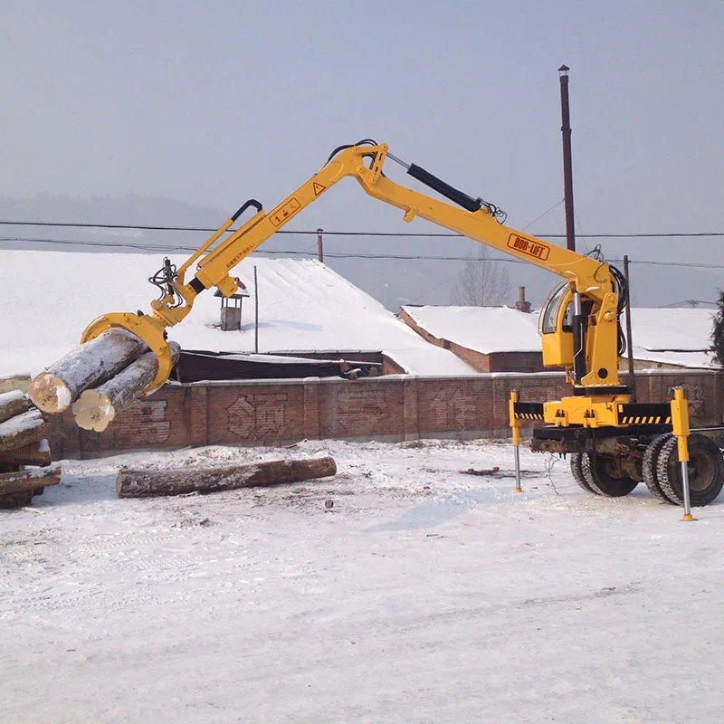 2025Rimorchio per legname forestale per impugnatura di piccoli tronchi con gru per trattore