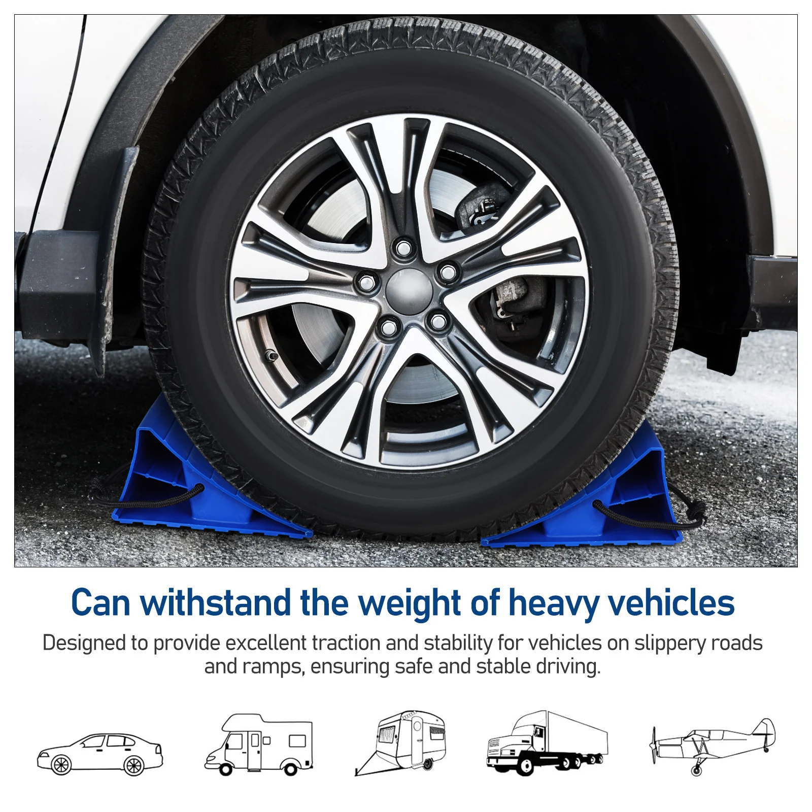 2 قطعة السيارات عجلة سدادات المركبات الثقيلة للسيارات والشاحنات والمقطورات المضادة للانزلاق كتل الإطارات عجلة Chocks