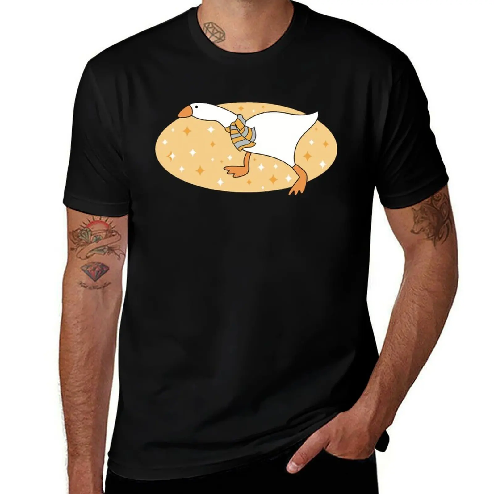

Goose Wizard With Yellow And Gray Scarf T-Shirt graphic tee shirt affliction shirts graphics tshirts for men