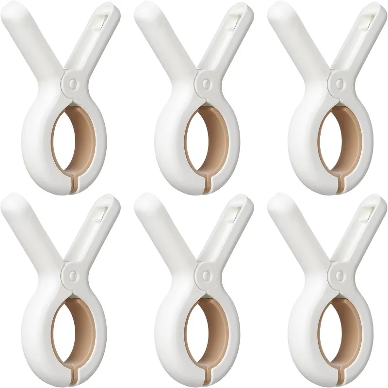 6pcs/set Clips Towel Beach Clothes Clamps Chair Clip Hanging Plastic Chair Large Laundry Drying Peg Quilt Clothespin Pool Holder