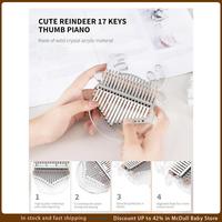 ABJA-Reindeer Kalimba Thumb Piano 17 Keys Acrylic Kalimba Clear Transparent Finger Piano Musical Instruments