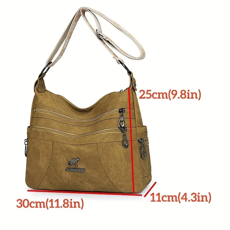 Fashion Denim Fabric Women's Crossbody Bags, Multi-layer Large Capacity Shoulder Bag, Suitable for Commuting Occasions image 5