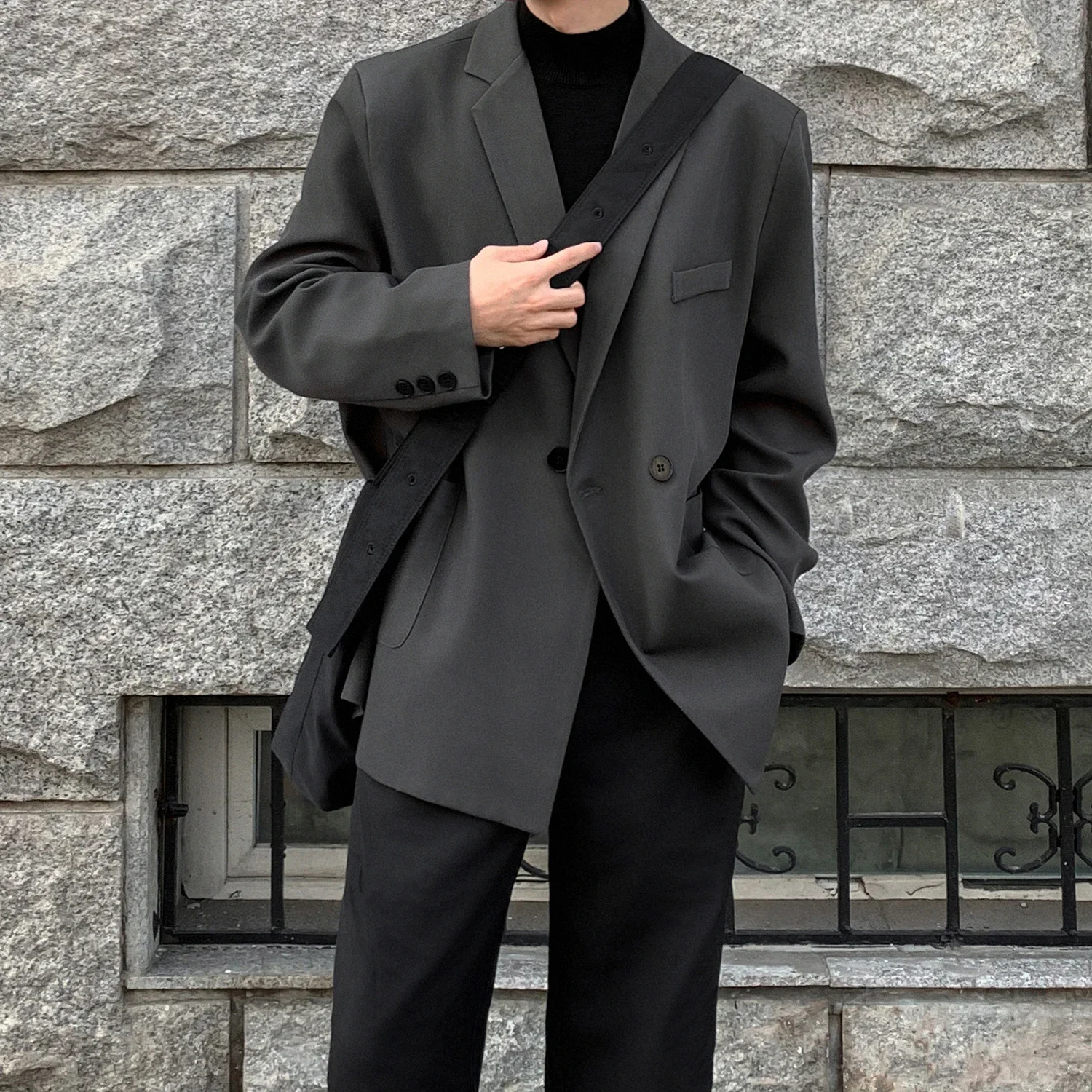 

Spring Summer Men Formal Blazers Men Korean Fashion Loose Casual Dress Jacket Men Harajuku Social Suit Jacket Clothing