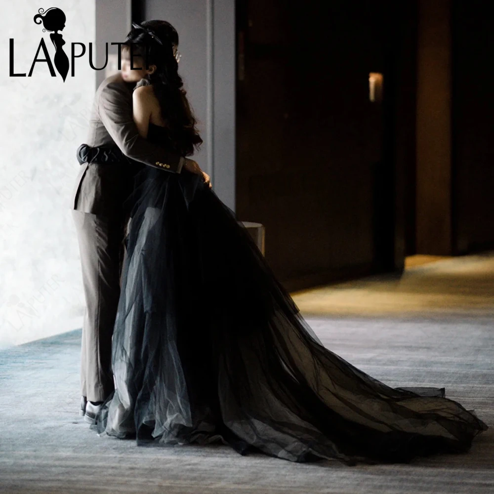 Robe de soirée noire de luxe, robe de bal en feuilles de perles colorées, courte devant et dos Long, robe formelle pour dames