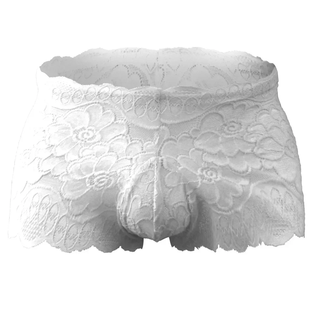 الدانتيل بوكسي الملابس الداخلية للرجال مثير U محدب الحقيبة سراويل بوكسر كروسدرينج رقيقة جدا شفافة الملابس الداخلية سيسي الاباحية Underpant