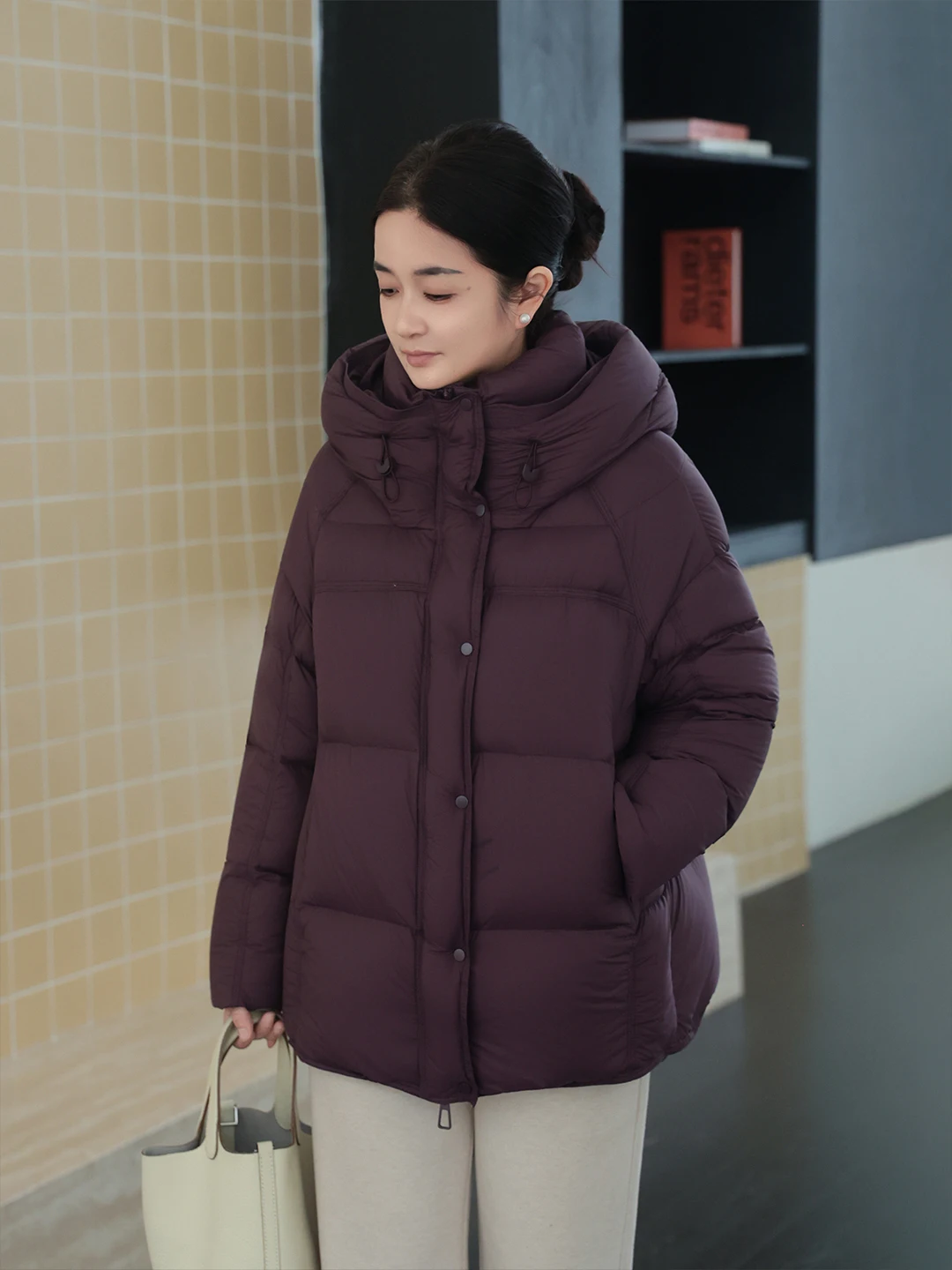 

Теплая женская куртка-пуховик из белого гусиного пуха с капюшоном, утолщенная, повседневная, из нейлоновой ткани, 95% пухового наполнителя, FSY565