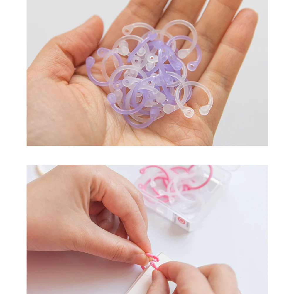 60Pcs Loose Leaf Binder Rings Plastic Book Circles Household Convenient Organizer Paper Supply Portable Book Rings for Notebooks
