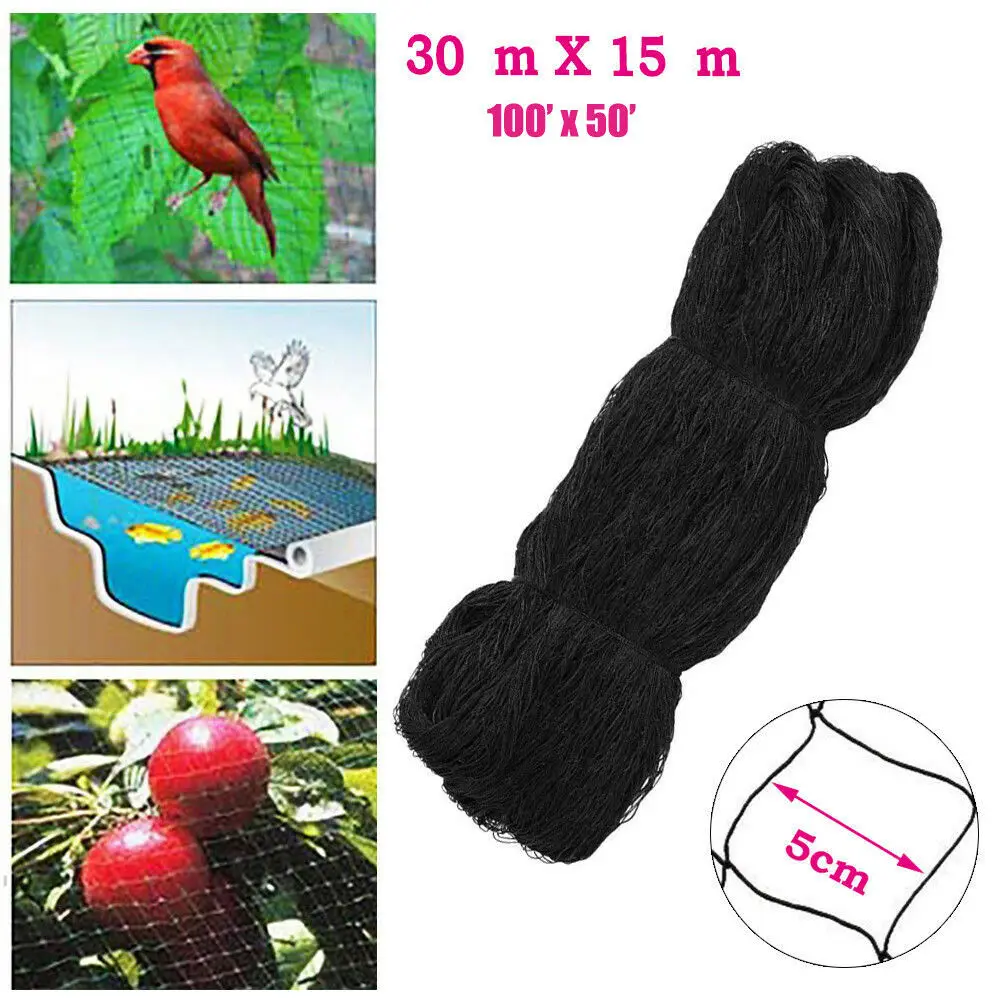 30 x 15 m Vogelnetz, strapazierfähiges Nylonnetz für den Garten, zum Schutz von Obstbäumen, Pflanzen und Gemüse, Vogelschutznetz – Detail 3