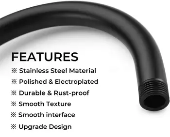 淋浴噴頭延長臂 不鏽鋼 S 型淋浴臂 10.5 英吋長 淋浴升降桿 淋浴高度提升器 10 最佳銷售 淋浴臂 - №9