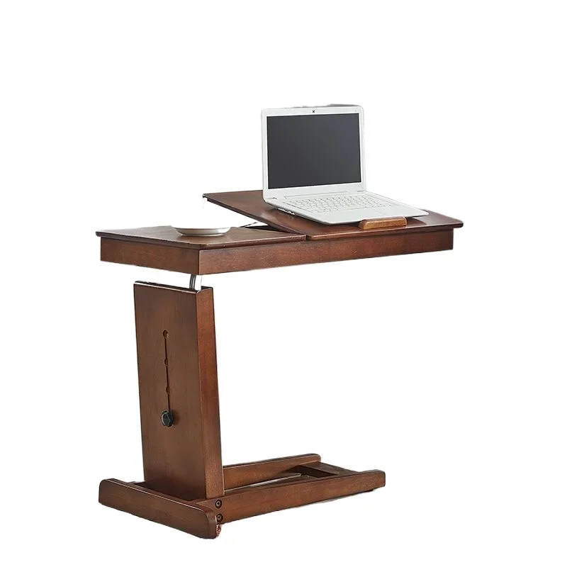 

Bedside table Solid wood laptop table Small apartment bedroom Foldable mobile lifting Lazy bed desk