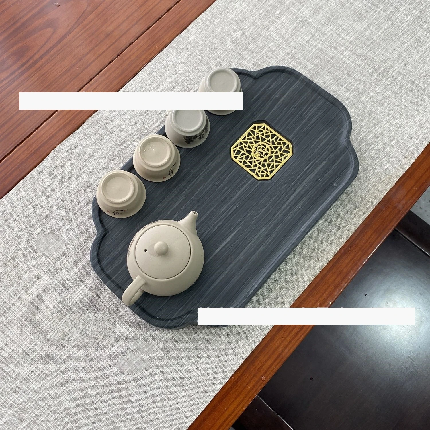 Marble tea tray tray household small simple one-person tea set tea table drainage drain tray
