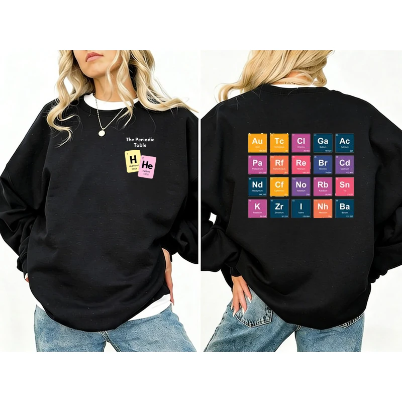Sudadera con capucha gráfica de la tabla periódica de los elementos, suéter de tabla periódica, jersey para mujer, sudadera para mujer, Sudadera con capucha para mujer