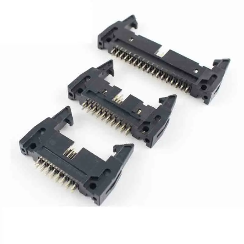 10PCS DC2 simple bull horn socket, pitch 2.54mm, straight pin, straight insertion, FC latch, with buckle, socket, 6/8/10/20-64P