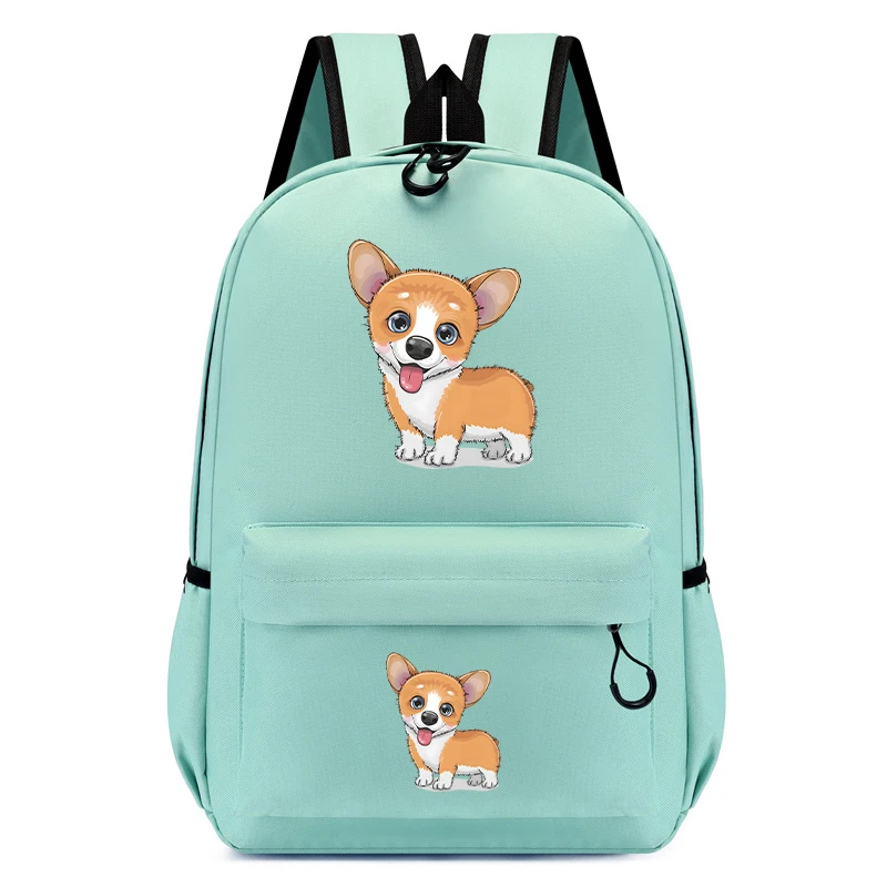 Saco de escola primária com cão dos desenhos animados, Mochila Escolar Corgi, Saco para Estudantes, Saco de Escola Kawaii, Anime Bookbag, Bagpacks infantis