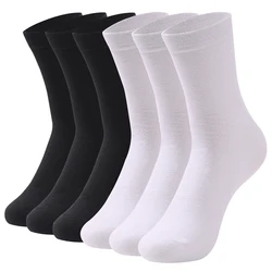 Calcetines de algodón transpirables para hombre, calcetín masculino de alta calidad, color blanco y negro, para primavera y verano, talla grande, EU42-48, 6 pares