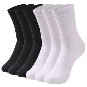 6Pairs Neue Hohe Qualität Männer Socken Baumwolle Atmungsaktiv Schwarz Weiß Business Frühling Sommer für Männliche socke Plus Größe EU42-48