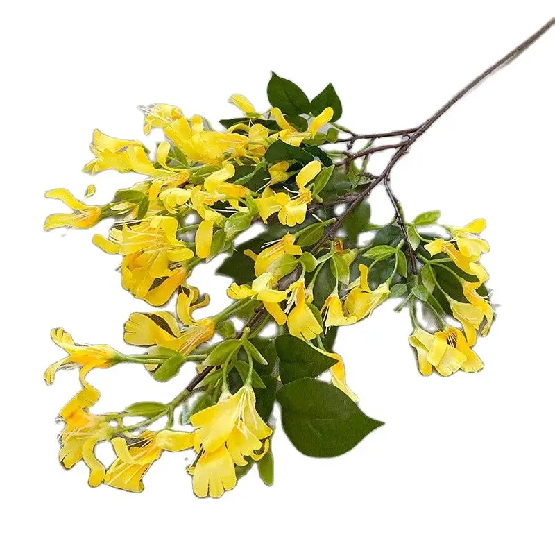 6pcs Artificial Honeysuckle Silk Lonicera Japonica Thunb Tree Branch