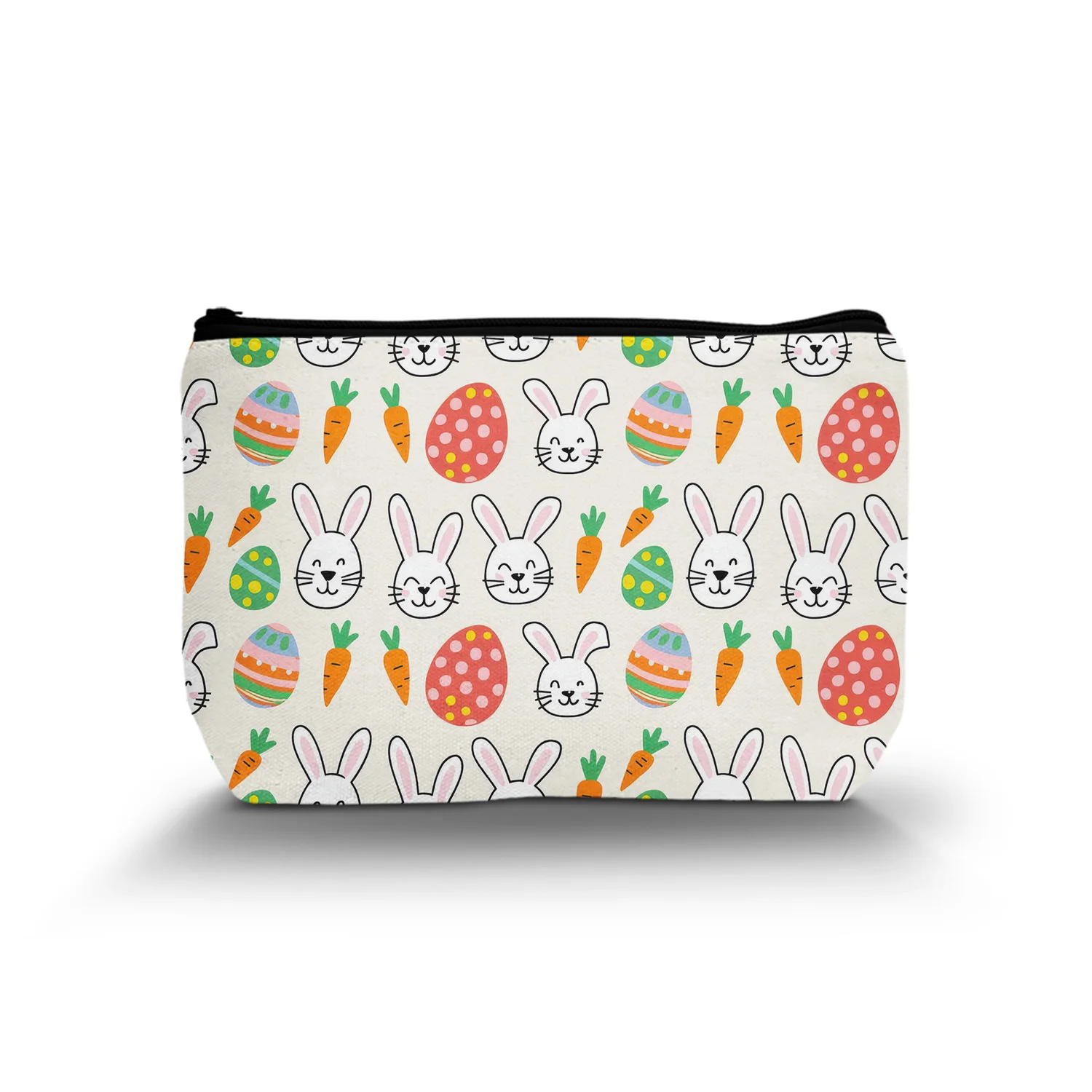 1Pc Makeup Bag Green Rabbit Egg Happy Easter Rabbit Teen Holiday Gifts Cosmetic Bag Zipper Pouch Travel Toiletry Bag