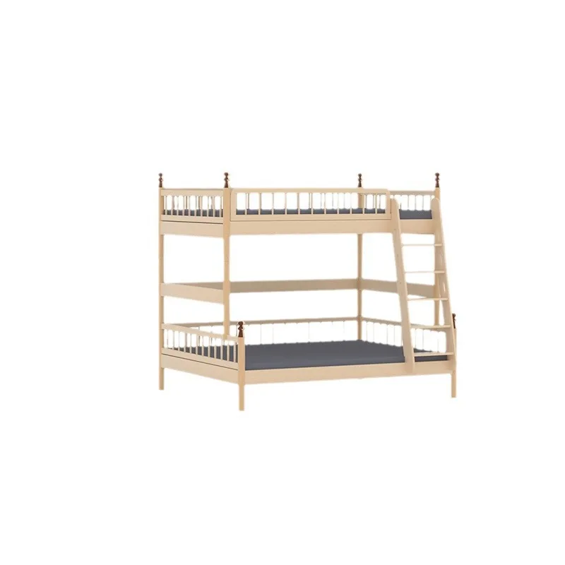 

Solid wood high and low On the bed and lower table Children's bed Beech double-layer multi-functional child and mother bed
