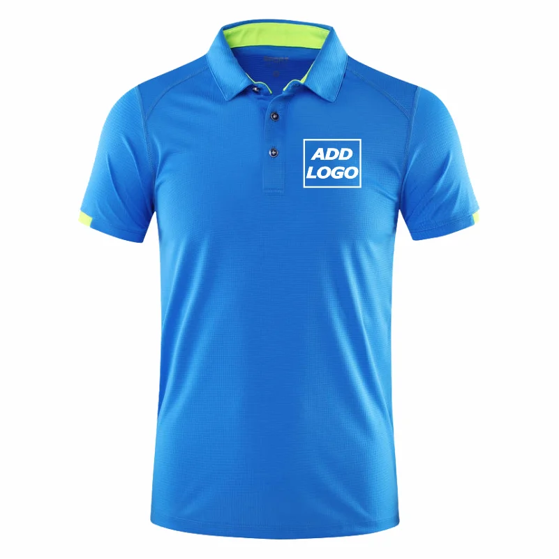 Polo deportivo de secado rápido, diseño personalizado, logotipo de marca de la empresa, estampado bordado, solapa transpirable, manga corta,