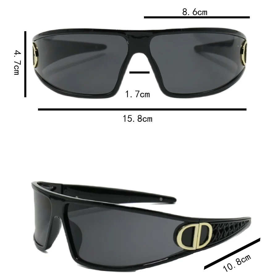 Gafas de moda para mujer, diadema futurista, dulce y fresco, estilo Y2K de gama alta, tecnología Cd negra, gafas de moda para mujer 2026