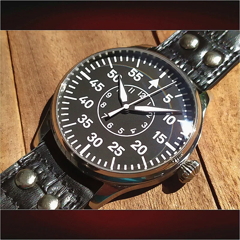 Vakuy 44MM Men's Quartz Watch German Military Watch B-Uhr Pilot for VH31 Movement Super Luminous