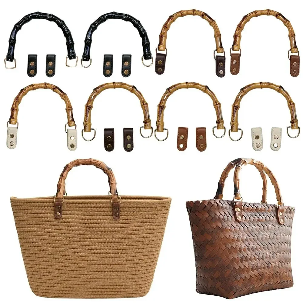 مقابض محفظة جديدة من الخيزران قابلة للفصل مع مشبك من البلاستيك وحقيبة من الخيزران وحزام حقيبة الكتف