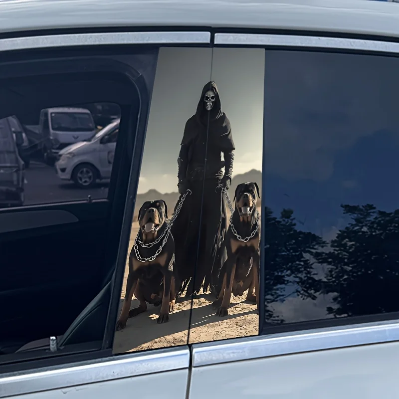 

2-Piece set, Reaper and Hound car B-pillar sticker; 2-piece set - waterproof, scratch-resistant, suitable for all