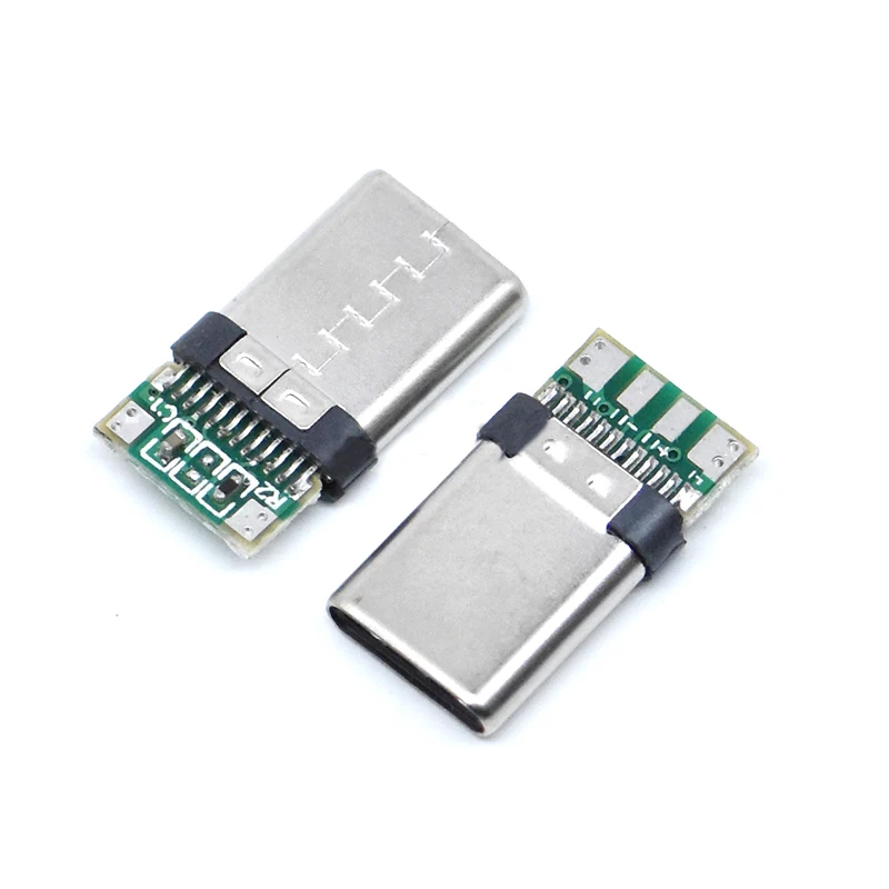 10szt Złącze USB 3.1 Type-C 24-pinowe gniazdo męskie / żeńskie Adapter gniazda do lutowania przewodów i kabli 24-pinowe wsparcie płytki PCB