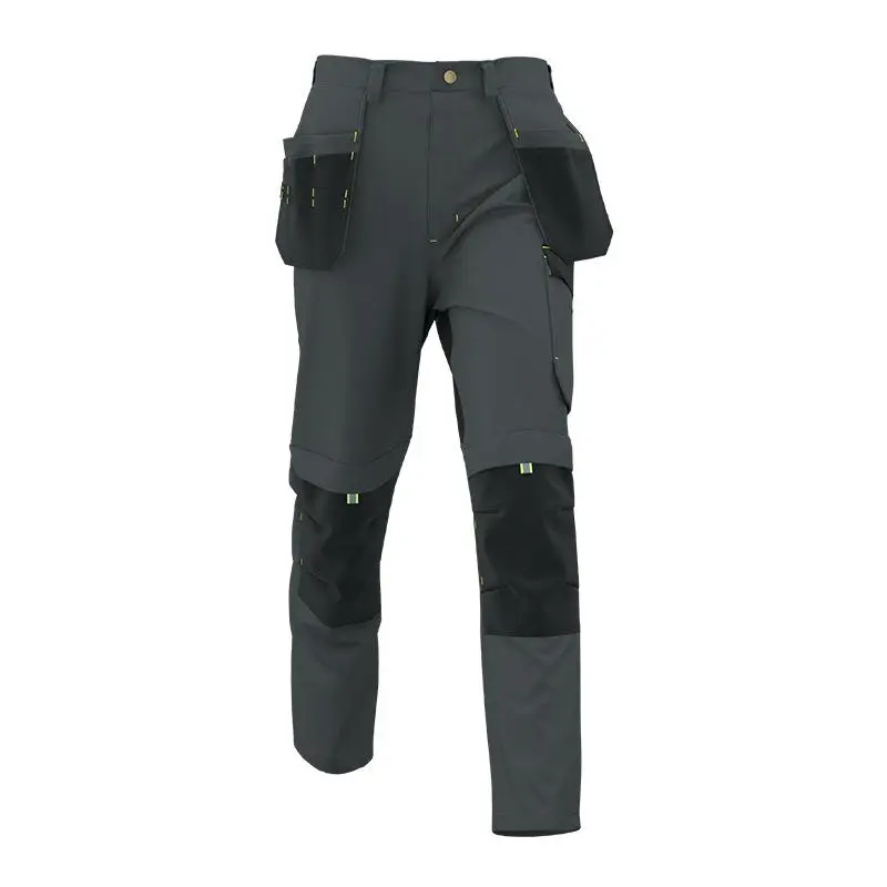 Spring And Autumn Elastic Work Pants Repair Workshop Wear Resistant Reinforced Multi Pocket Welding Pants