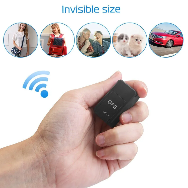 Mini Car Tracking Device, rastreador GPS magnético, localizador de veículos em tempo real, gravação anti-perdida, recarregável, universal, GF07