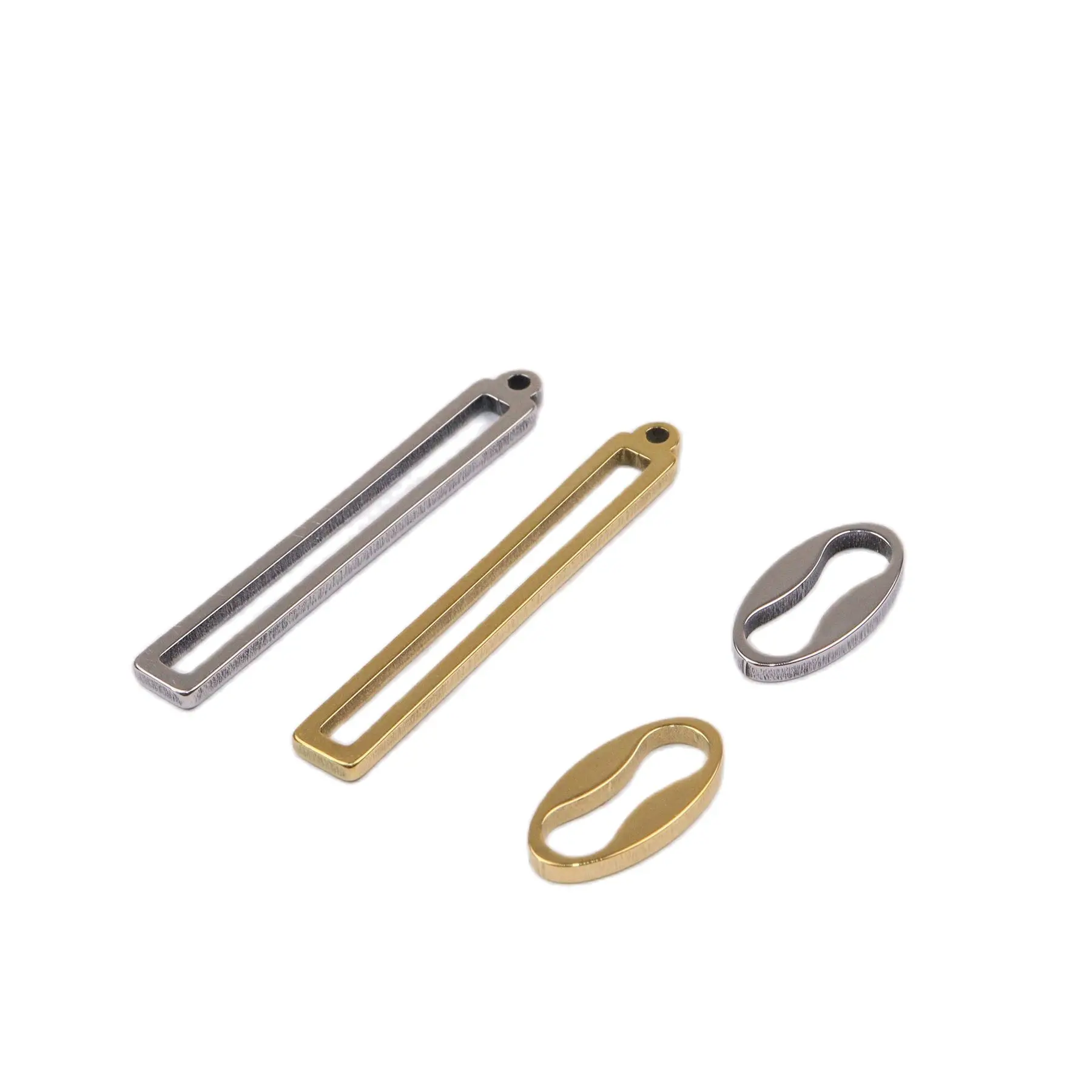 10pcs Stainless Steel Long Bar Charms Pendant DIY Handcraft Waterproof Antiallergic Vacuum Plate