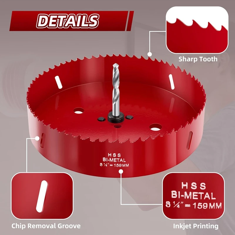 TOP 6.25 In Hole Saw For Recessed Lights,6-1/4Hole Saw With Dust Bowl Kit For Can Lights,6 Inch Hole Cutter For Ceiling Wood