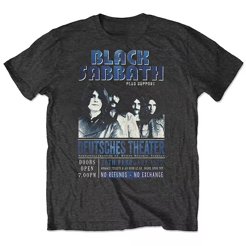 Black Sabbath Band Photo Casual T-shirt Men's and Women's Luxury Band Brand Oversized Unisex T Shirt Cotton soft high quality
