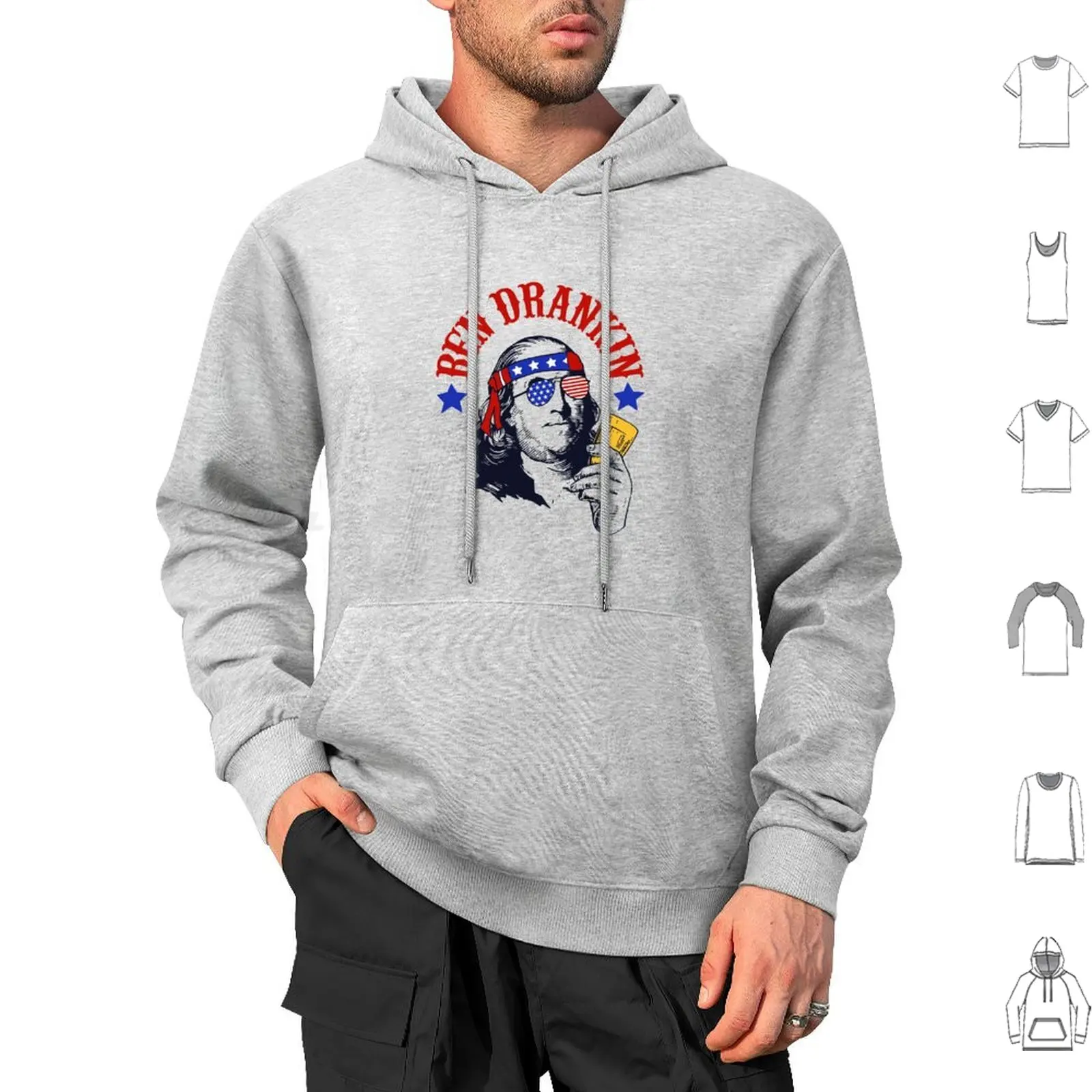 

Ben Drankin Usa Flag 4th Of July Hoodie cotton Long Sleeve Ben Drankin 4th Of July Vintage Funny Humor Independance Day