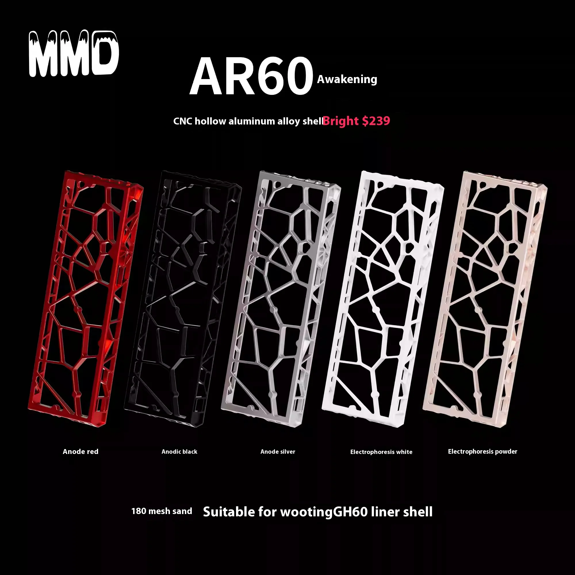AR60 Wooting 60he Rakka GT60 Полый алюминиевый корпус клавиатуры Mad 60he GH60 60% раскладки клавиш Чехол для клавиатуры Геймерский подарок