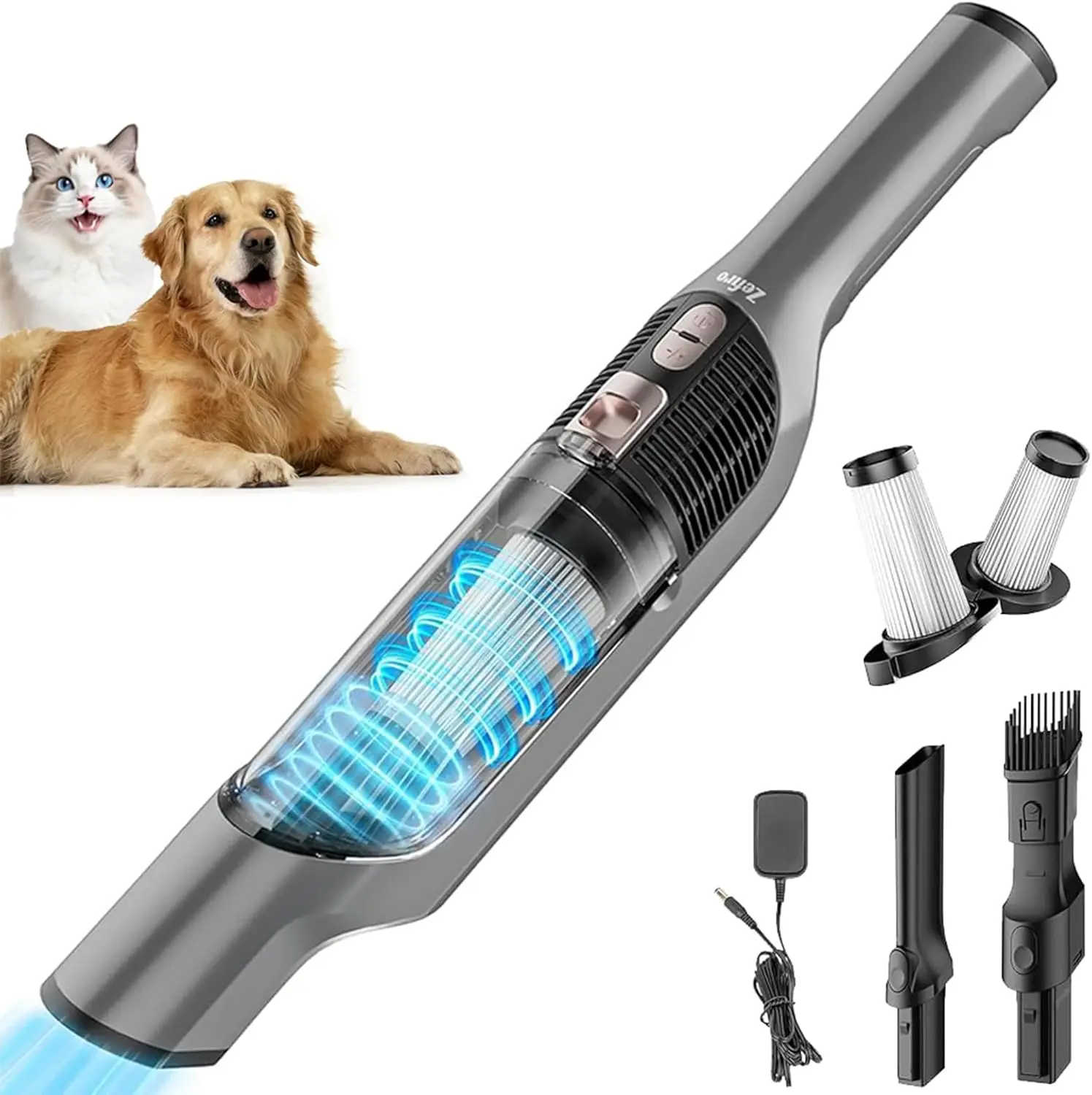

Compact Cordless Handheld Vacuum, 25000PA High Power Suction for Car & Pet Hair, Rechargeable with Long Runtime