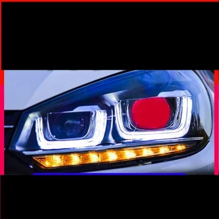 

Pair of Car Headlight assembly For Volkswagen vw golf6 Xenon DRL daytime running light turn signal head lamp