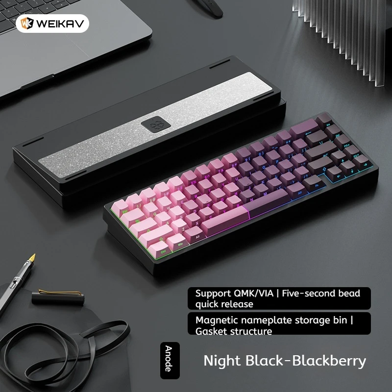 Lucky65 V2 Sugar65 Weikav Lucky 67keys Mechanical Keyboard Aluminum Alloy 3-Mode Rgb Hot Swappable Custom Wired Gaming Keyboard